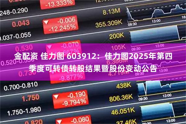 金配资 佳力图 603912：佳力图2025年第四季度可转债转股结果暨股份变动公告