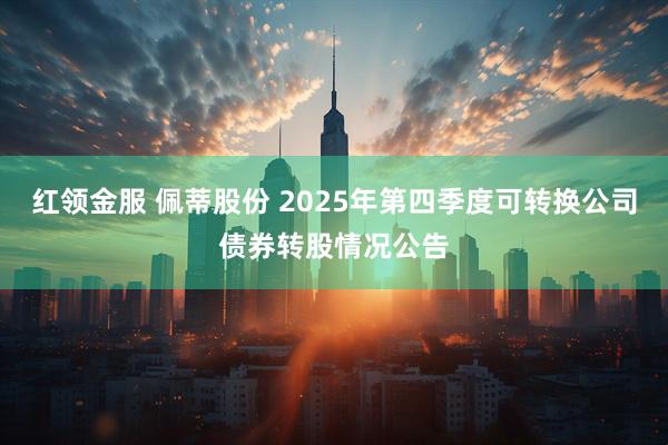 红领金服 佩蒂股份 2025年第四季度可转换公司债券转股情况公告